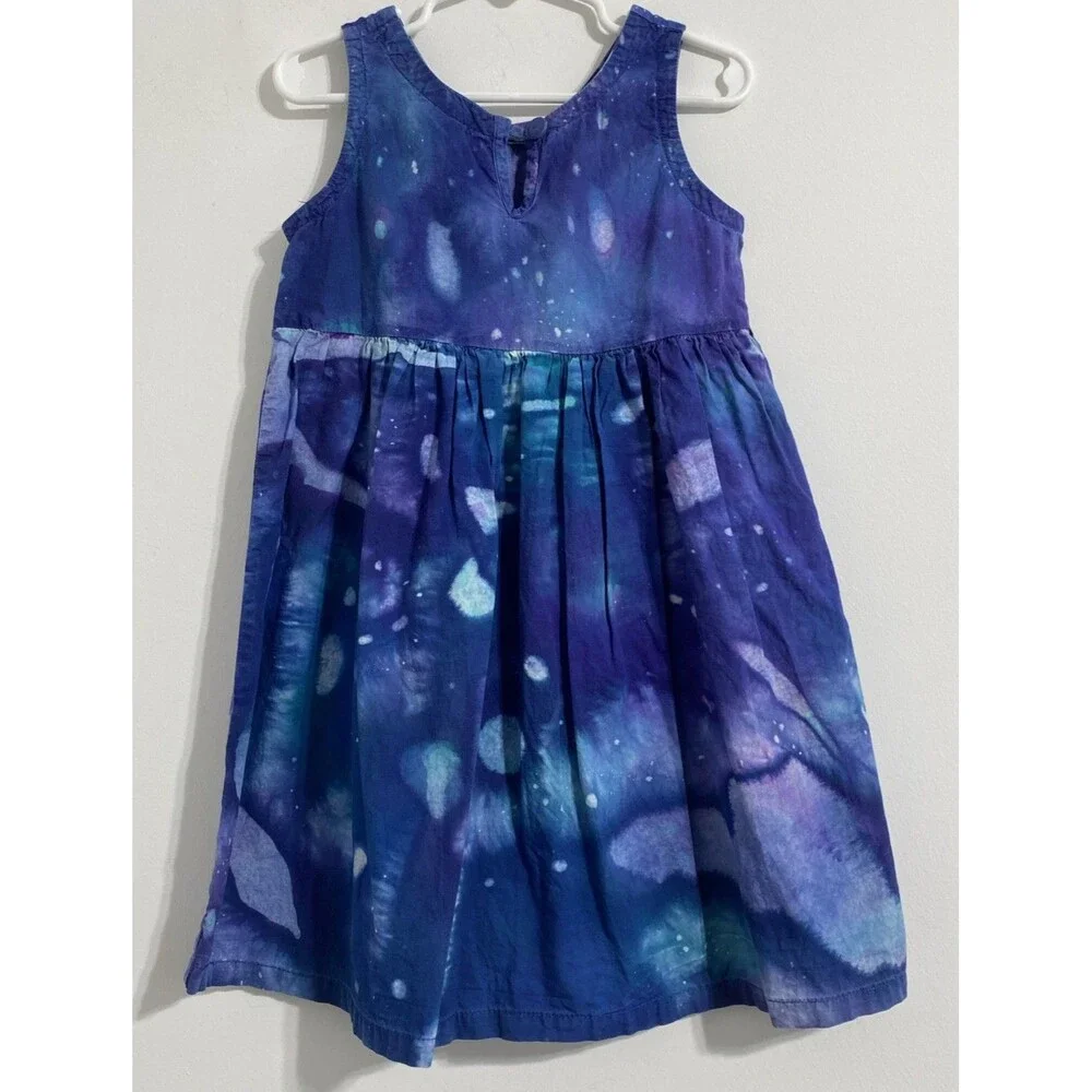 Girls Global Mamas Dress 4 100% Organic Cotton Dress Sundress Galaxy Dopamine - Picture 5 of 10